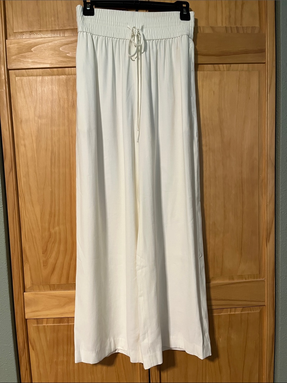 Women's Wide-Leg Drawstring Pants - Cream